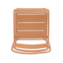 Carmella Outdoor BarStool Set of 2 Iron Slat Design Orange Matte Finish