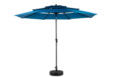 Aluminium 10ft 3 Tier Auto-tilt Outdoor Patio Umbrella - Dark Blue