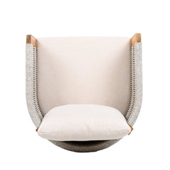 Acacia Wood Outdoor Dining Chairs 2-Pack with Beige Cushions