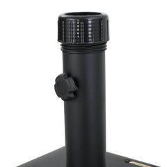 Modern Square Wheelie Umbrella Base Black Concrete 19.69 Inch