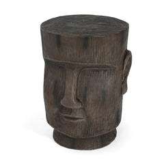 Outdoor Side Table - Easter Island Moai Statue Pedestal