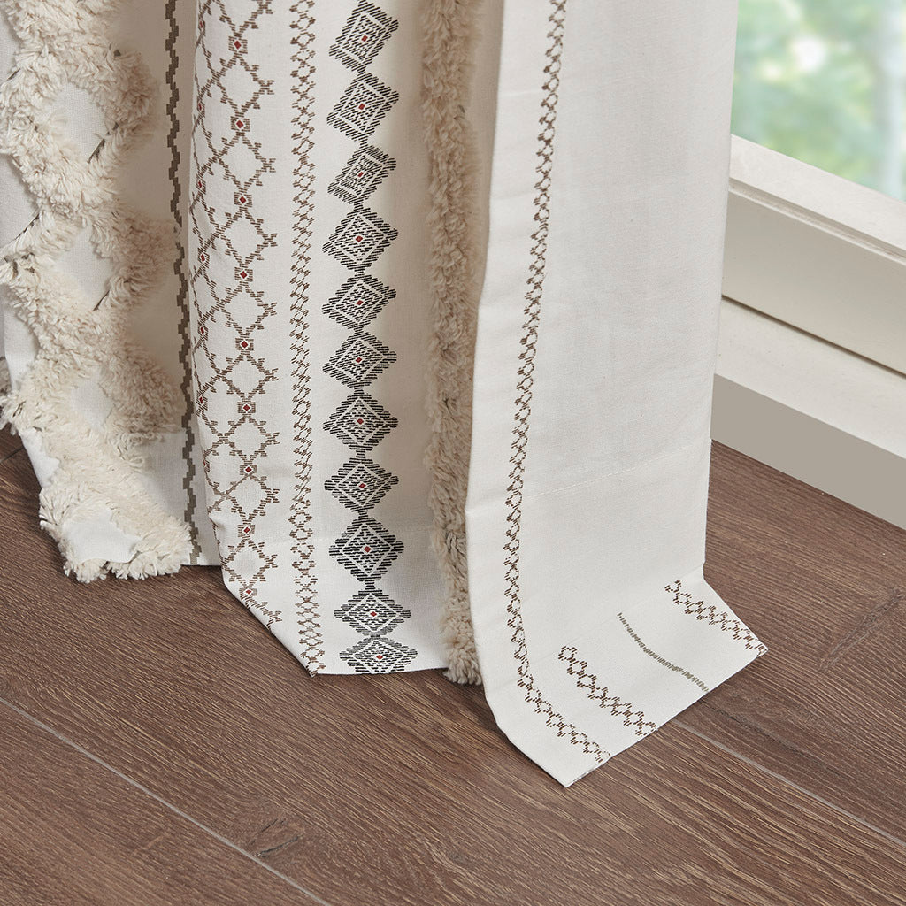 Cotton Chenille Stripe Curtain Panel 50x84