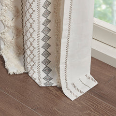 Cotton Chenille Stripe Curtain Panel 50x84