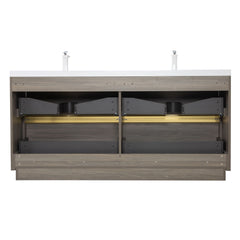 Bathin Freestanding Bathroom Vanity With Double Sinks, Bathroom Storage Vanity Cabinet With Stone Resin Countertop And Soft Close Drawers