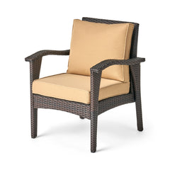 Honolulu 4PC PE Wicker Outdoor Seating Set in Brown and Tan