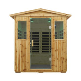 Thermora Deluxe 4-Person Outdoor Infrared Hemlock Sauna With Bluetooth Speakers & LED Lighting (SAK96371)