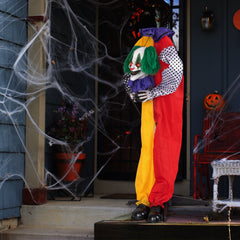 4.5FT Grins Animatronic Clown with Pre-Recorded Phrases and LED Eyes