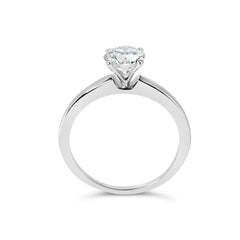14K White Gold 1.0 Cttw Round Lab Grown Diamond 4 Prong Solitaire Engagement Ring (F-G Color, VS2-SI1 Clarity) - Ring Size 7