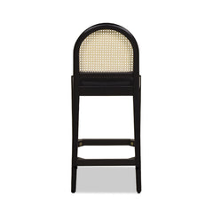 Arlin Upholstered Stool with Curved Back and Footrest - Set of 2