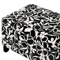 Luxury Storage Ottoman with Floral Patterned Fabric