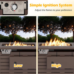 40 Inch Outdoor Propane Fire Pit Rectangle Gas Fire Table with Lava Rocks