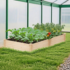 40" x 40" Outdoor Wood Raised Garden Bed-Natural
