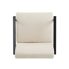 Modern Beige Lounge Chair Set with Polyester Upholstery and Metal Frame