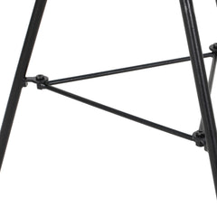 NUSA Modern Rattan Side Table with Tempered Glass Top in Blue