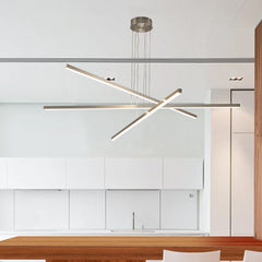 48" Modern LED Chandelier - Geometric 3-Arm Design