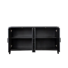 Cabinet With 4 Doors and 4 Open Shelves Freestanding Sideboard