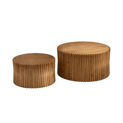 Vintage Fashion Style Cylindrical Nesting Coffee Table Set