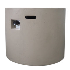 Light Grey Magnesium Oxide 31' Round Fire Pit with 40,000 BTU for Patio Use