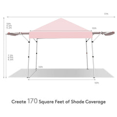 17 Feet x 10 Feet Foldable Pop Up Canopy with Adjustable Instant Sun Shelter