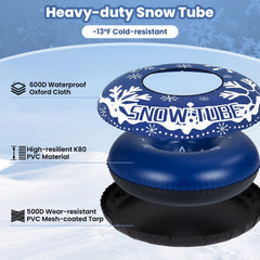 42" Heavy-duty Inflatable Snow Tube with Detachable Tow Strap