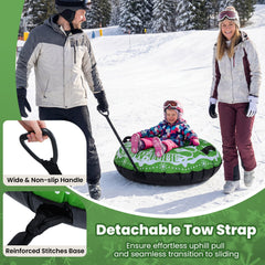 42" Heavy-duty Inflatable Snow Tube with Detachable Tow Strap