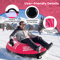 42" Heavy-duty Inflatable Snow Tube with Detachable Tow Strap