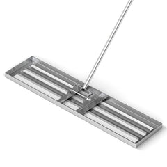 42 x 10 Inch Lawn Leveling Rake with Ergonomic Handle-Silver