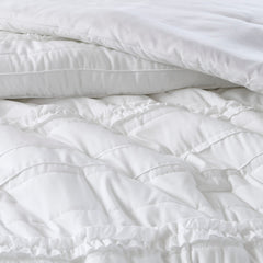 5 Piece Microfiber Ruffled Comforter Set White California King