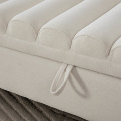 65.55' Wide Modern Upholstered Storage Bench with Rolled Armrest