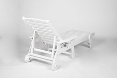 Lounge Chair Outdoor with Wood Texture, HDPE, Adjustable Backrest