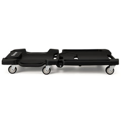 43 Inches Foldable Mechanic Creeper with Padded Headrest and Tool Trays-Black