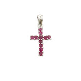 .21ct Ruby Cross Religious Pendant 10KT White Gold