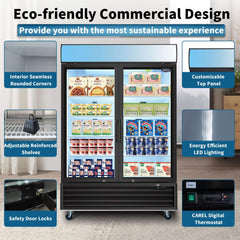44.7 Cu.Ft Commercial Glass Door Merchandiser Freezer With LED Display (SAK39478)