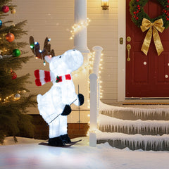 44" Animated Christmas Reindeer Pre-lit Skiing Deer Decoration
