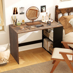 44 Inch Wooden Computer Desk with Bookshelf for Small Space