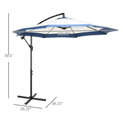 Outsunny 10FT Cantilever Umbrella with Crank and Cross Base