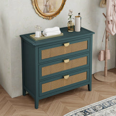 3 Drawer Cabinet Natural Rattan