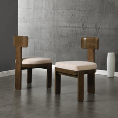 Upholstered Dining Fabric Side Chairs (Set of 2)