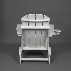 Folding Adirondack Chair with Dual Cup Holder - White