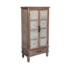 55.12" Tall Tower Storage Cabinet - Rustic Fir Wood Pantry
