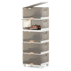 3/4/5/6-Cube Stackable Storage Bins with Detachable Wheels