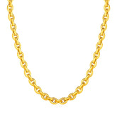 14k Yellow Gold Polished Oval Link Necklace