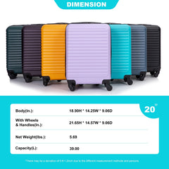20" Carry On Lightweight Hardside Luggage with Spinner Wheels