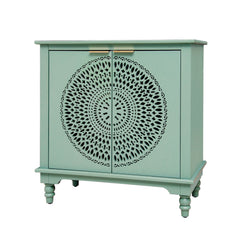 Modern Hollow-Carved 2-Door Accent Cabinet Sideboard Buffet