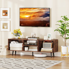 47.5 Inches TV Stand for 55-Inch TV with Compartments and Metal Legs