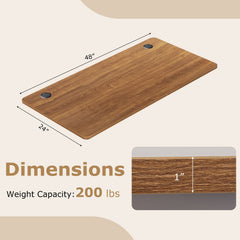 47” x 24” Universal Tabletop for Standard and Standing Desk Frame