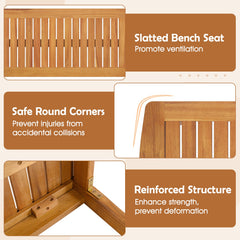 Acacia Wood Outdoor 48" Long Patio Dining Bench