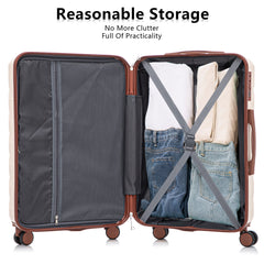 Set 3PCs 20'/24'/28' ABS Spinner Wheel Luggage - Beige