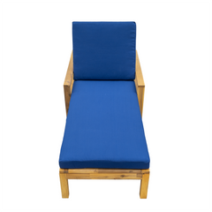 Acacia Wood Adjustable Backrest Outdoor Lounge Chair