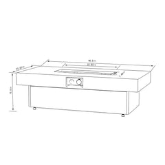 Outdoor Firepit Table 48 x 24 Inch Rectangle Fire Pit Table